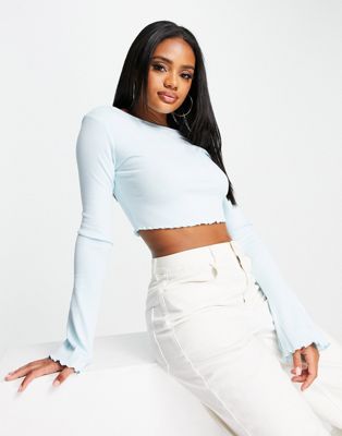 Puma Classic flare sleeve scoop back top in baby blue