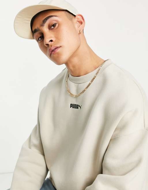 vezel Cataract boom Puma Classic oversized sweatshirt in cream | ASOS