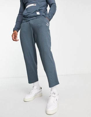 Puma Classic ribbed straight leg trousers in dark slate blue - exclusive to ASOS
