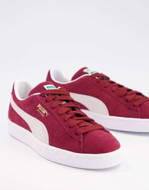 Burgundy suede sale sneakers