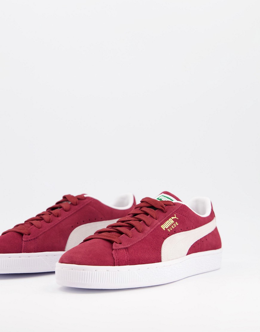 Puma classic suede sneakers in burgundy-Red