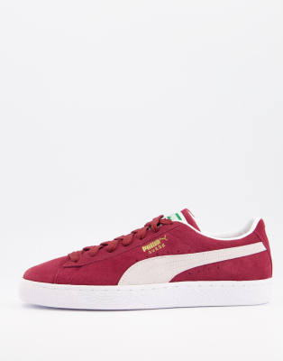 puma maroon suede shoes