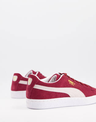 puma maroon suede shoes