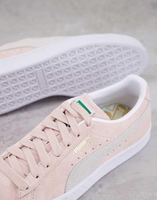 Puma classic+ hot sale pink suede trainers