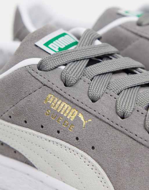 Puma grey 2024 suede trainers