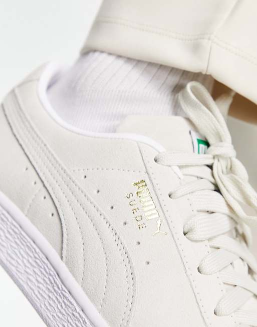 Puma classic best sale white trainers