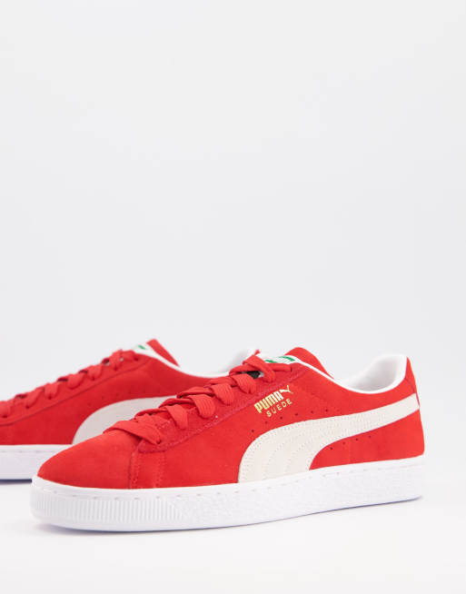 red patent leather pumas