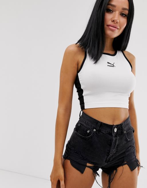 a menudo marcador vacío Puma classic white crop top | ASOS