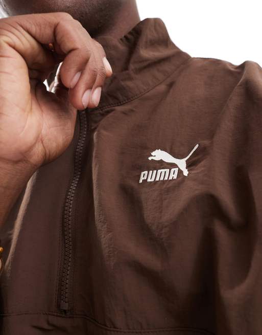 Puma Classics 1/2 zip top in brown, 3 of 4