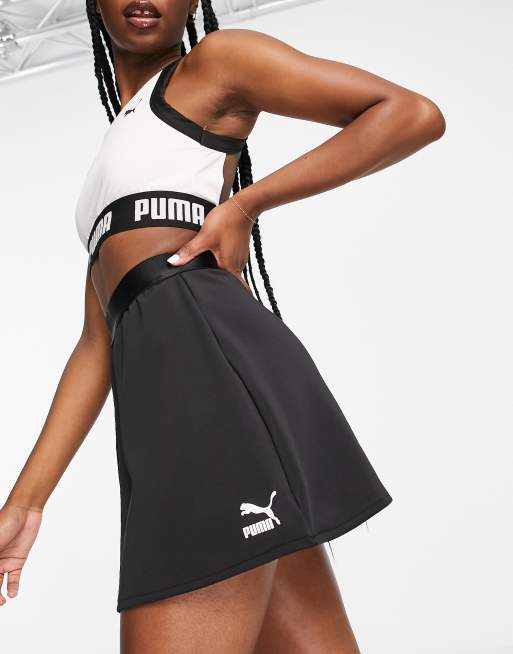 Puma classics asymmetric tennis skirt in black | ASOS