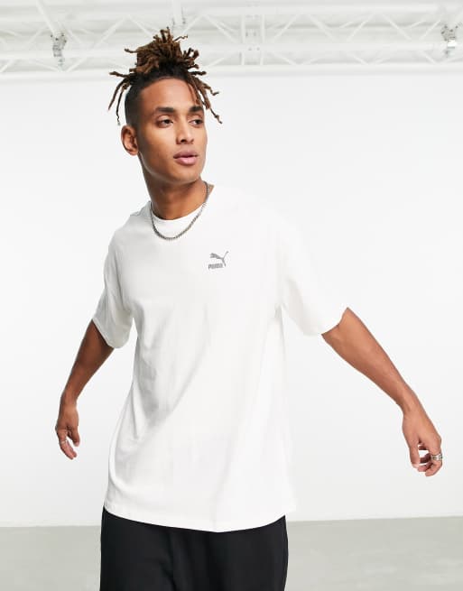 Puma Classics Short Sleeve Hoodie in Off White