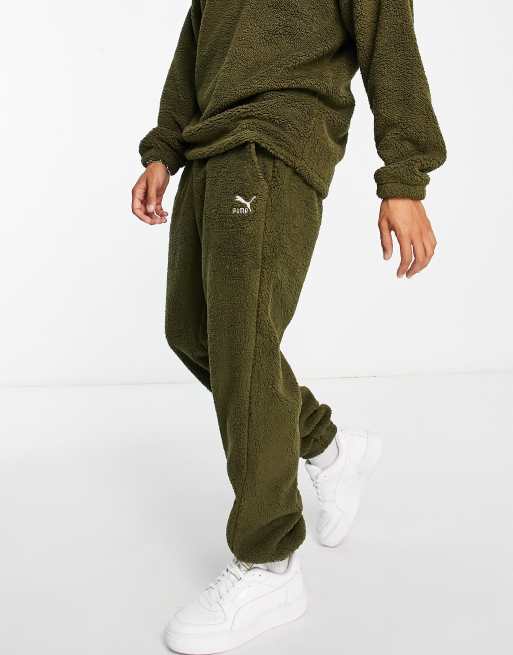 PUMA Classics Cozy Club borg sweatpants in oatmeal - Exclusive to ASOS