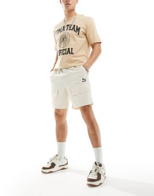 Puma Classics cargo shorts in off white