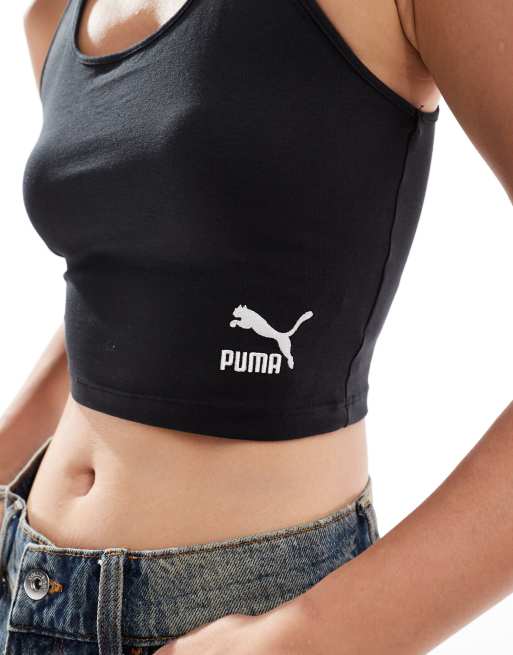 Puma Classics crop top in black ASOS