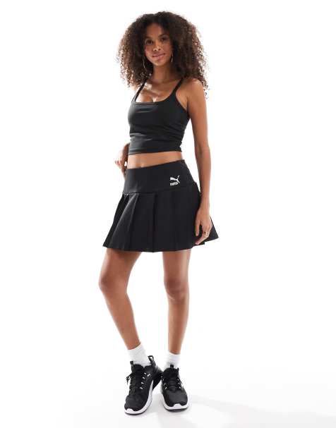 PUMA Classics – Czarna plisowana spódnica mini - view 1