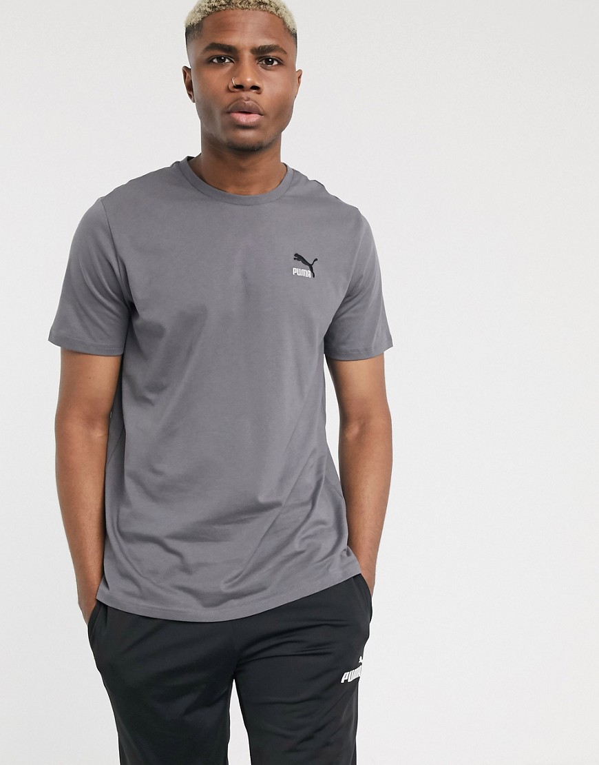 Puma Classics embroidered t-shirt in grey
