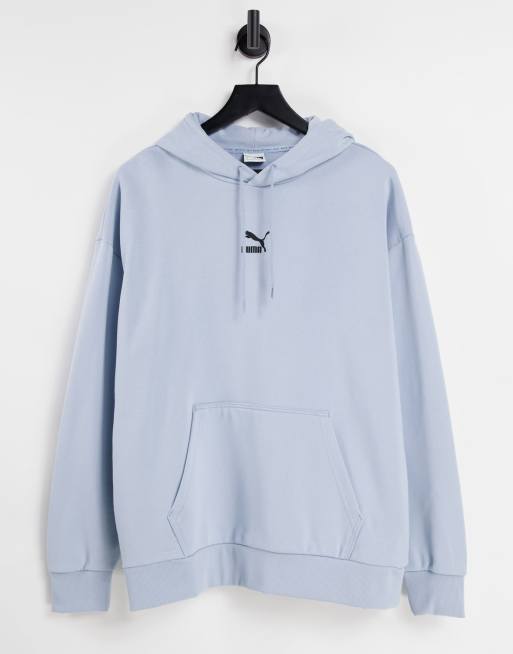 Puma - Classics - Felpa oversize azzurro chiaro con cappuccio