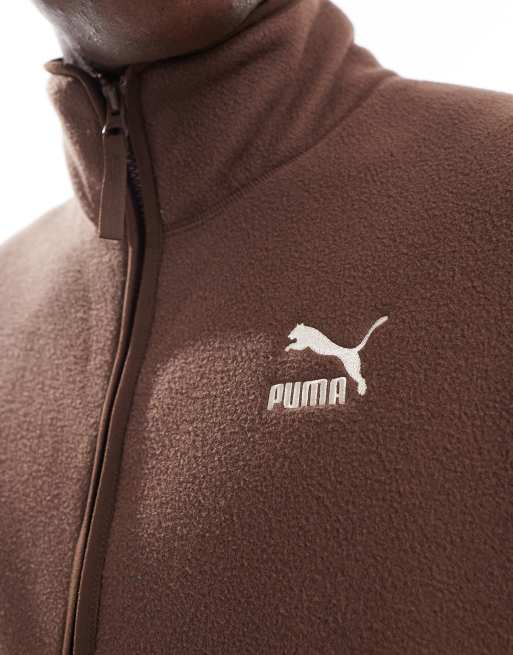 PUMA - Classics - Gilet in pile borg marrone, 4 di 4