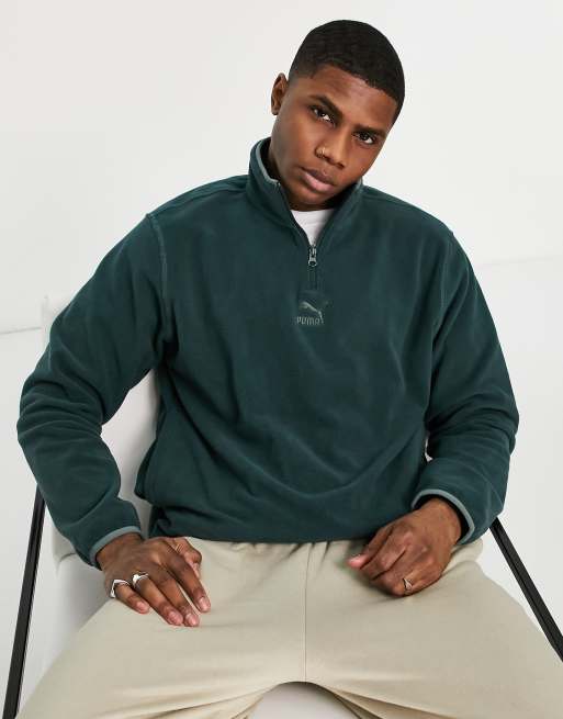 Green half 2025 zip fleece