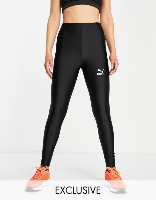 Puma Classics high waisted shiny leggings in black