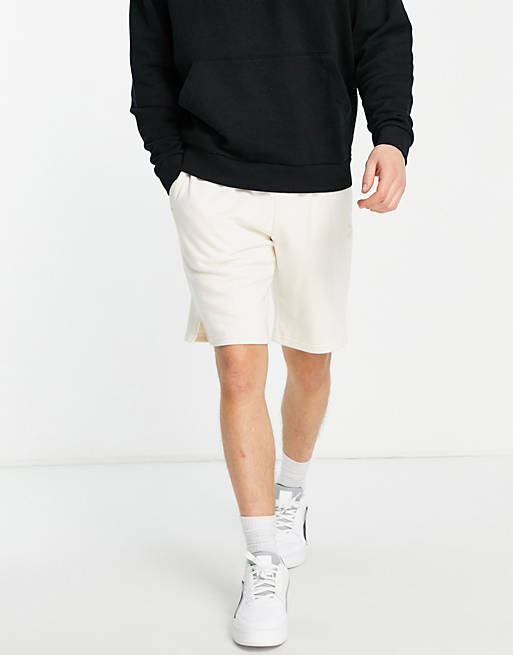 Men Puma Classics jersey shorts in off white 