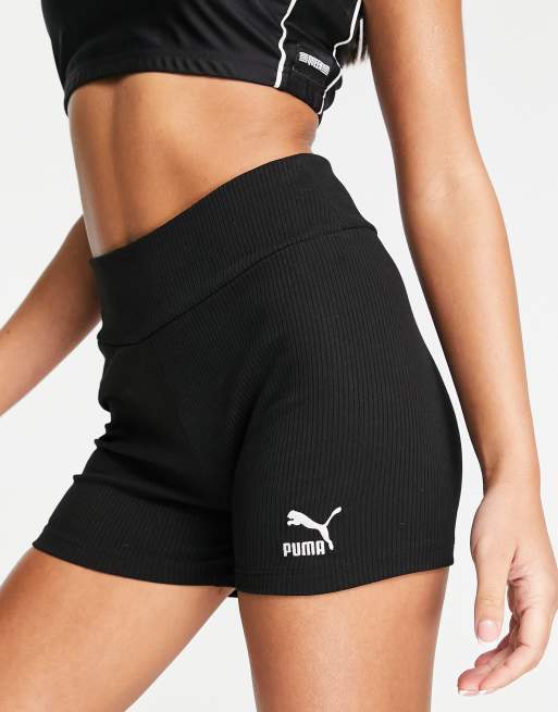 PUMA - Classics - Leggings corti a coste neri