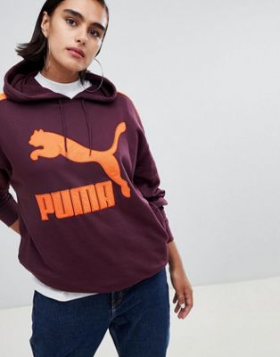 burgundy puma hoodie
