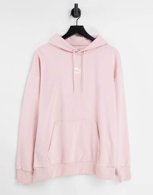 PUMA – Classics – Oversize-Kapuzenpullover in Pastellrosa