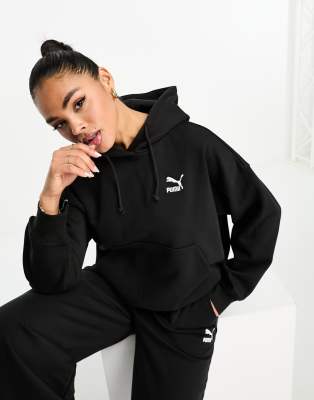 Puma Classics oversized hoodie  in black