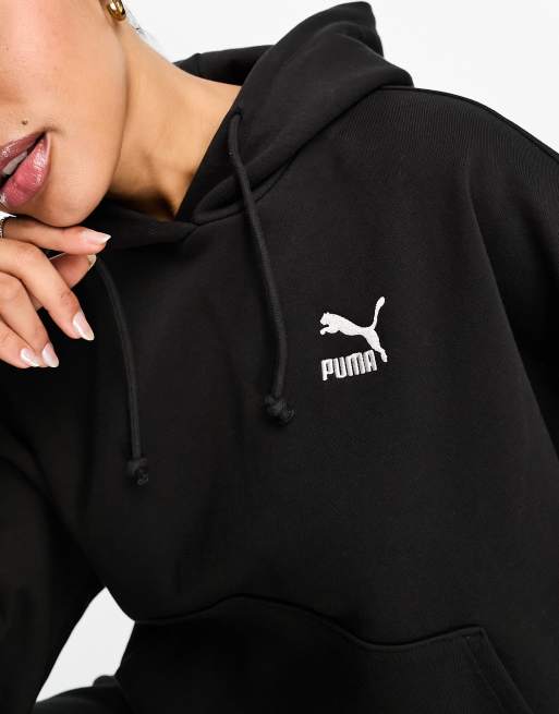 Puma Classics oversized hoodie in black