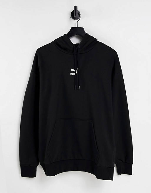 Puma classics oversized hoodie in black
