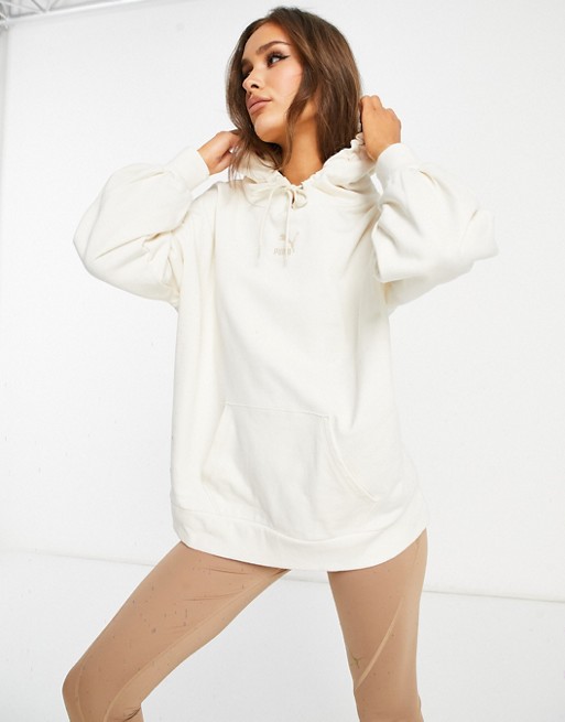 Puma Classics oversized hoodie in cream
