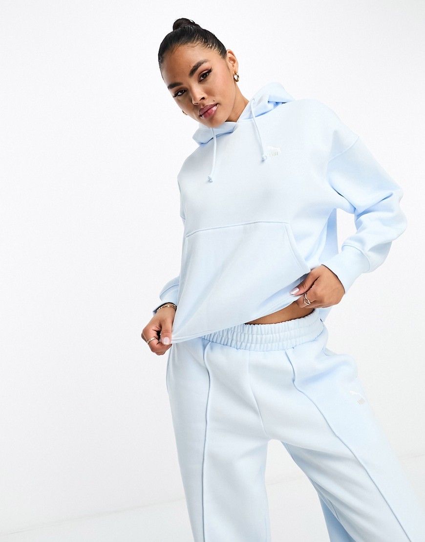Puma Classics oversized hoodie in icy blue