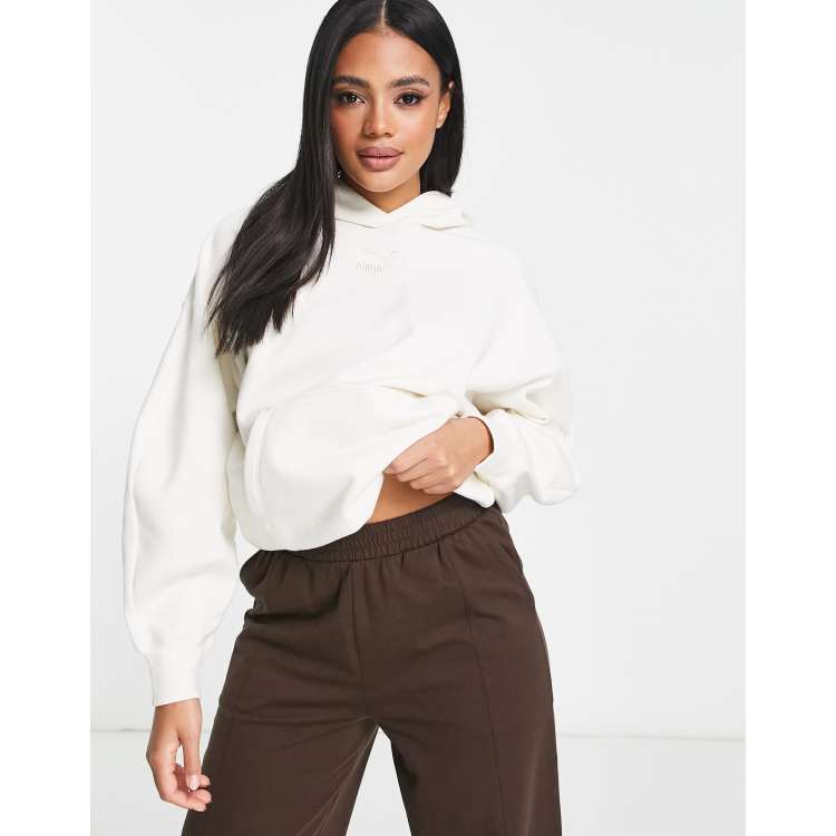 Puma classics oversized hoodie in off white | ASOS