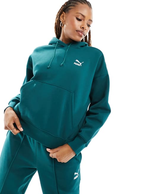 Puma Classics oversized hoodie in turquoise ASOS