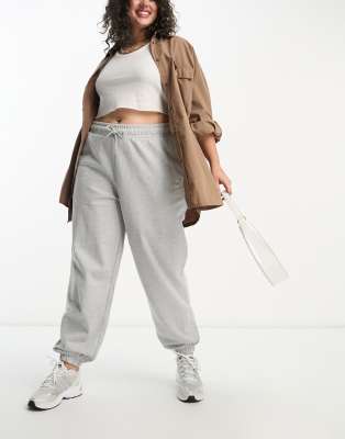 Puma Plus Classics oversized joggers in light grey - ASOS Price Checker