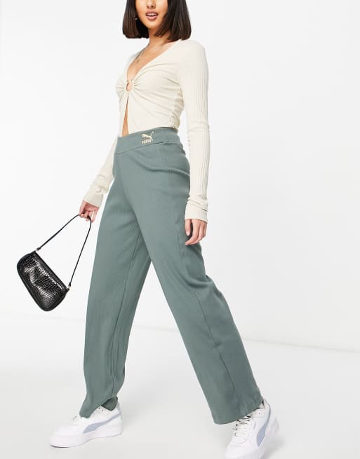 Puma Classics - Pantalon droit côtelé - Vert
