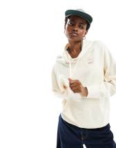 Nike Mini Swoosh Oversized Boxy Light Beige Sweatshirt in Natural