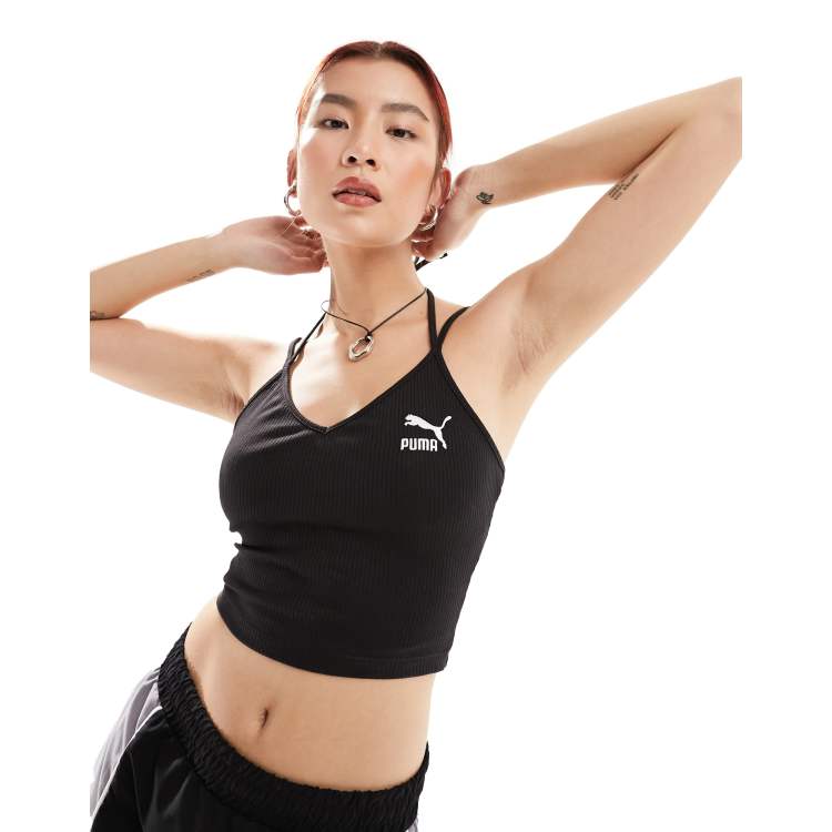 Puma black crop top best sale