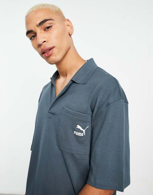 Puma retro football jersey in blue Exclusive at ASOS