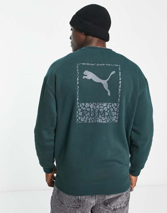 Puma Classics safari sweatshirt in dark green - Exclusive at ASOS