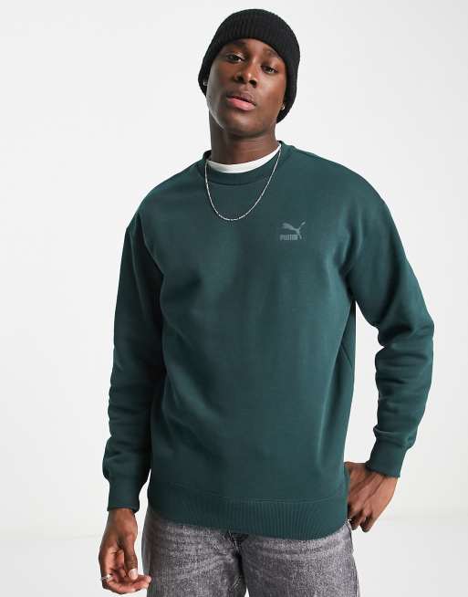 PUMA Classics safari sweatshirt in dark green Exclusive to ASOS