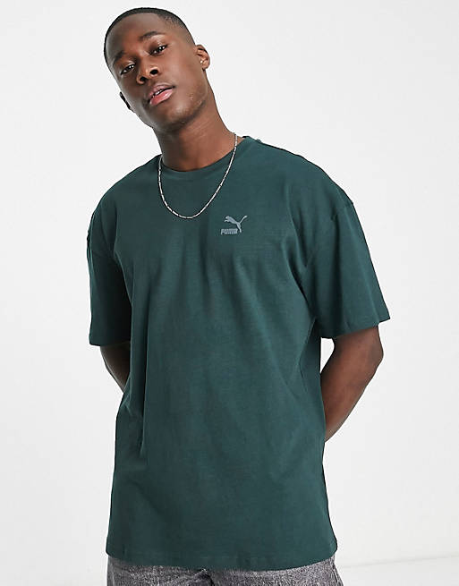 Puma Classics safari T-shirt in dark green - Exclusive to ASOS | ASOS