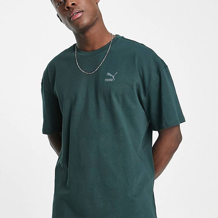 Puma Classics safari T-shirt in dark green - Exclusive to ASOS | ASOS