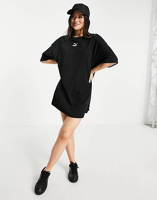Puma classics t-shirt dress in black | ASOS