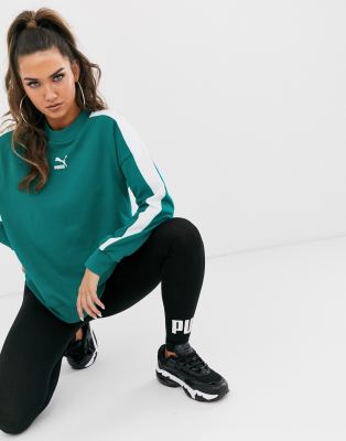 puma classics t7 pullover schwarz