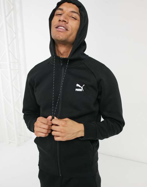 Puma Classics Tech zip hoodie in black