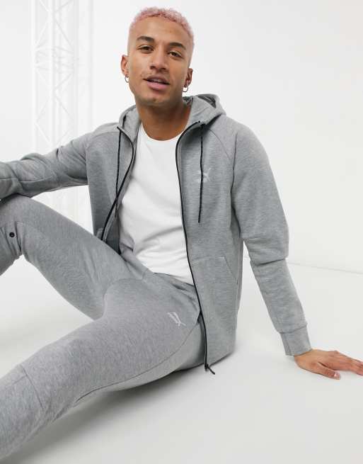 Puma Classics Tech zip hoodie in grey | ASOS