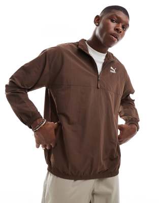 PUMA - Classics - Top à demi-zip - Marron