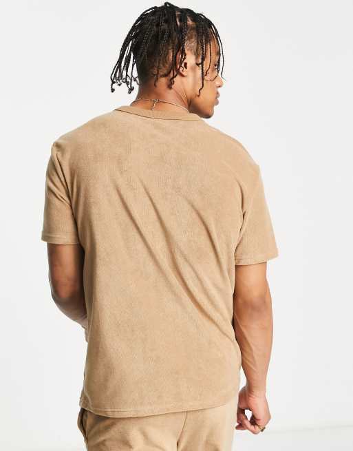 Puma Classics towelling t-shirt in tan brown | ASOS